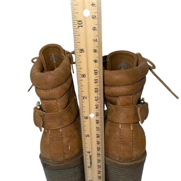 GBG by Guess Women's Boots 7M Brown All Manmade Lace Up Block Heel Retro Zip Up - Picture 8 of 13